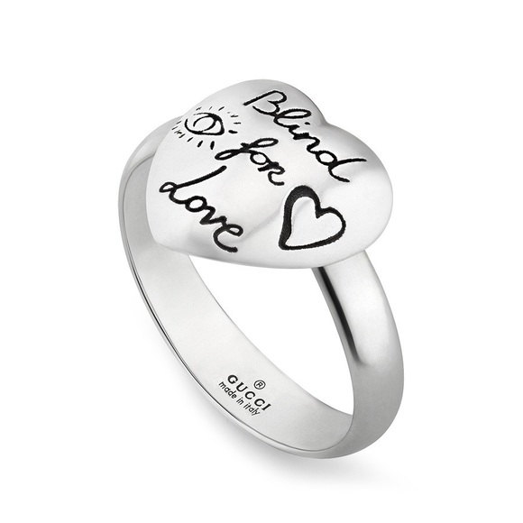 Gucci Silver 'Blind For Love' Heart Ring NWT 6.75 - Picture 3 of 8